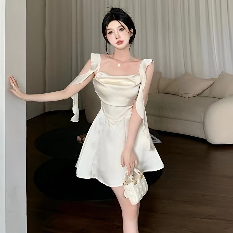 レース ワンピース 優美フリルリボンレイヤードワンピース