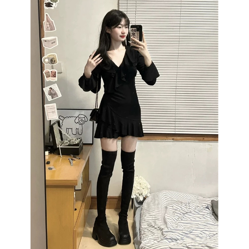 レース ワンピース フリルデザイン 優美レース ワンピース