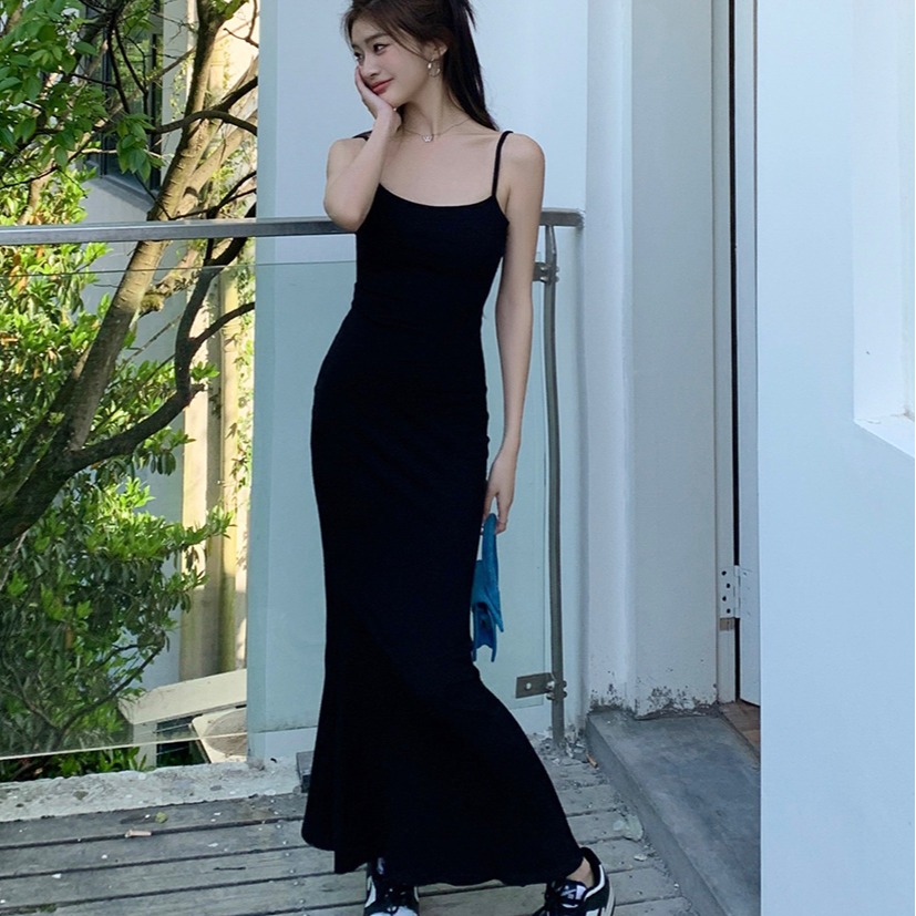 レース ワンピース しなやか美人キャミロングワンピース