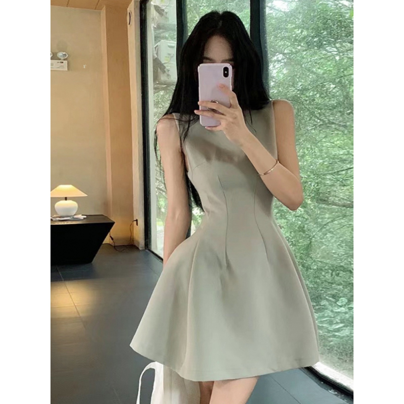 レース ワンピース 優美フレア シルエット ワンピース