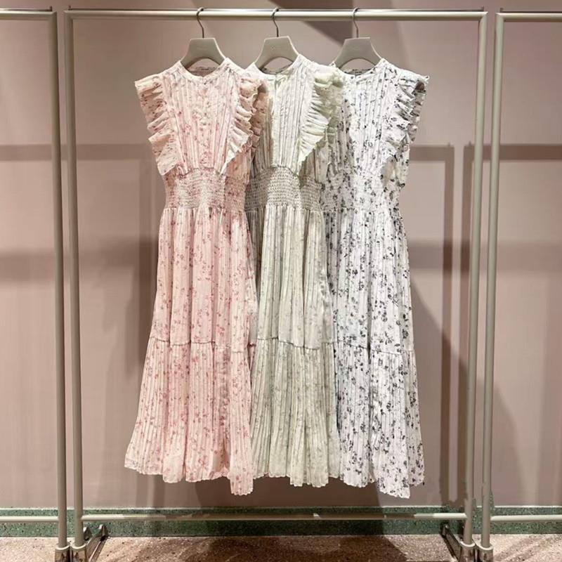 レース ワンピース 花柄フリルレースロングワンピース