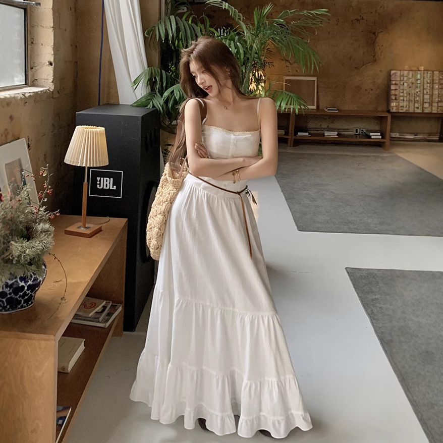 レース ワンピース 優美なティアードフリルロングワンピース