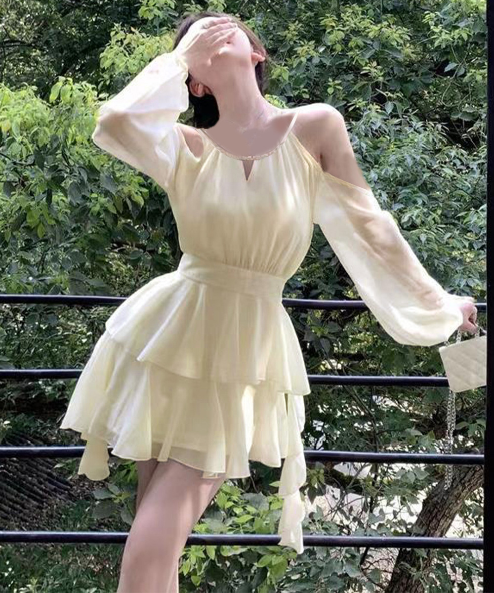 レース ワンピース タイトシルエット オフショルダーミニワンピース 夏服
