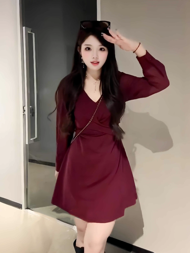 レース ワンピース 優美シルエット カシュクール風ワンピース
