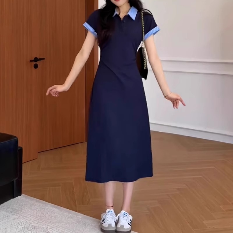 レース ワンピース 襟付きデザイン レース ワンピース ロング