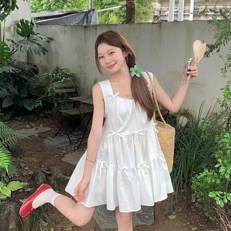 レース ワンピース ティアードフリル キャミワンピース