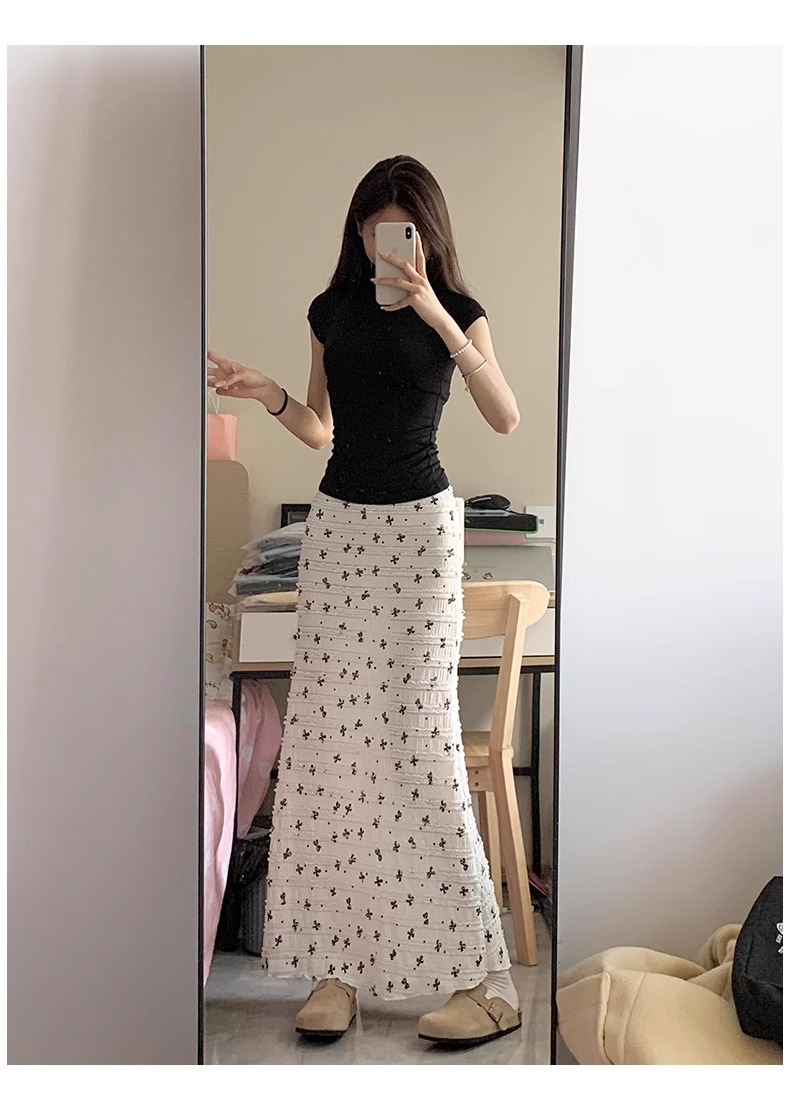 レース ワンピース 小花刺繍レースロングワンピース