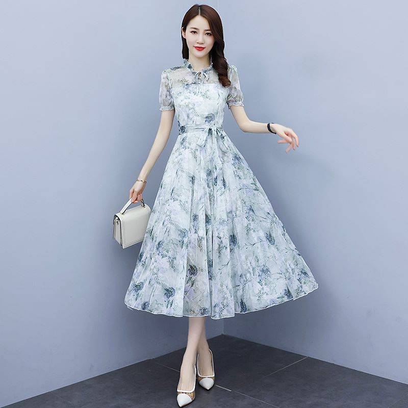 レース ワンピース 花柄シアーレース ロングワンピース