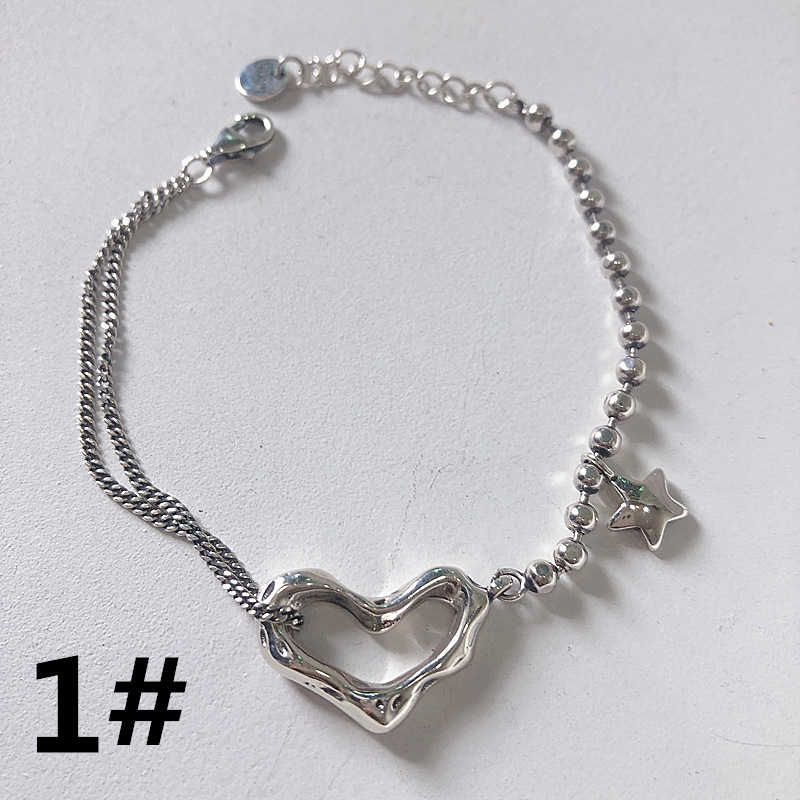 ブレスレットレディース ハート型シルバーブレスレット 韓国風上品アクセサリー