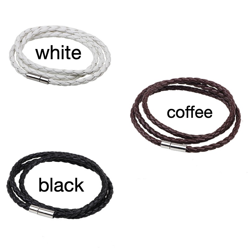 ブレスレットレディース 編み込み革調バングル 磁石式簡単装着 三色展開