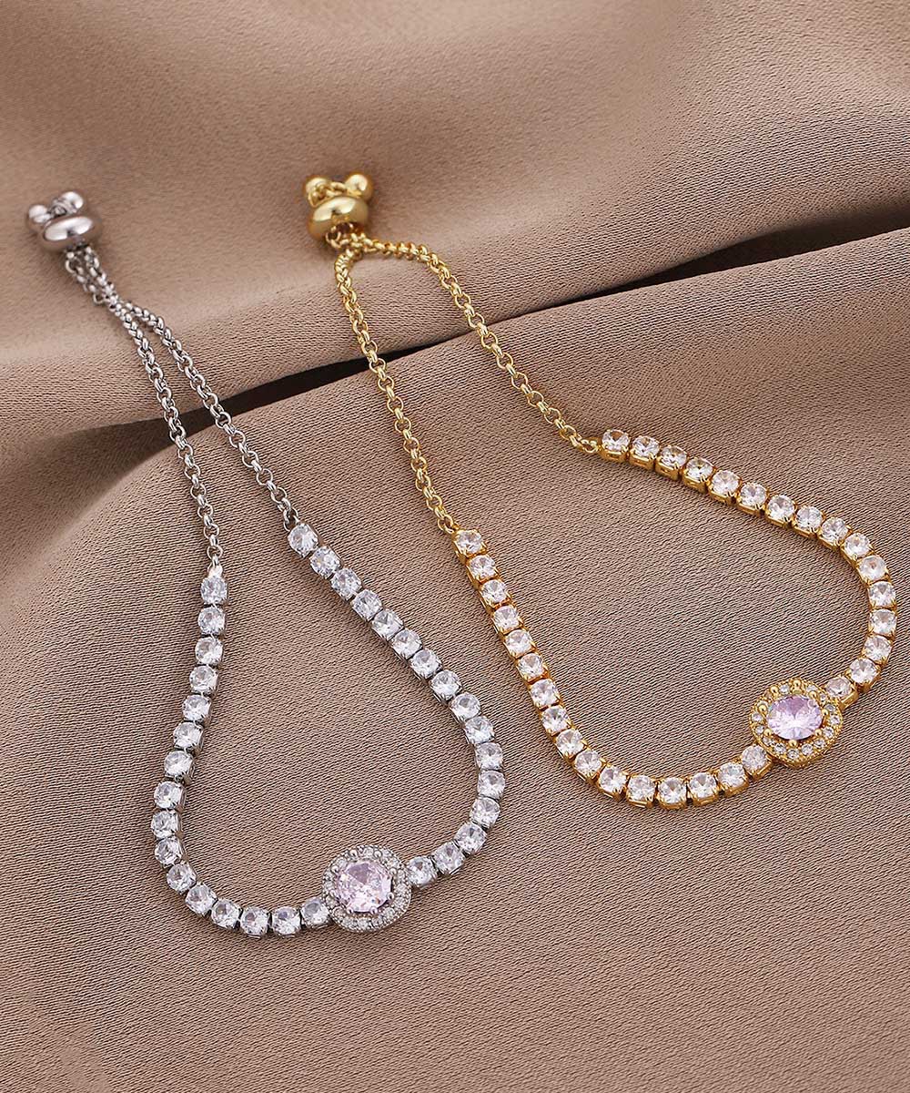 ブレスレットレディース ゴールド輝石ブレスレット韓国風華奢バングル