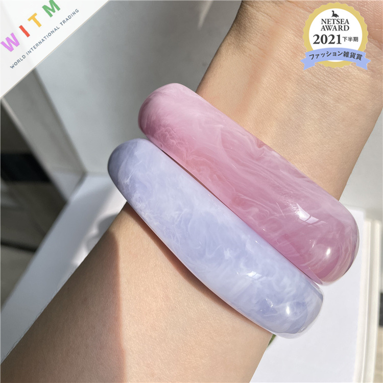 ブレスレットレディース 大理石柄アクリルバングル レディース腕飾り