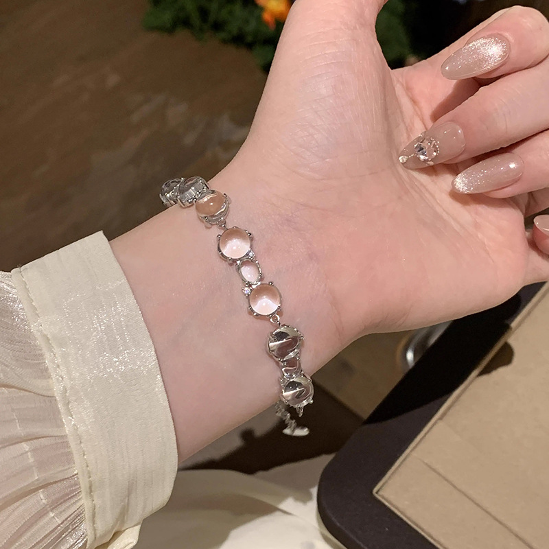 ブレスレットレディース 宝石輝きの優美連なり