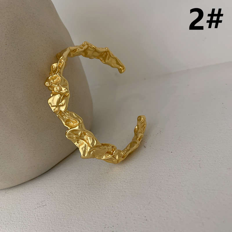 ブレスレットレディース ゴールド不規則形状ブレスレット個性的調節可能腕飾り