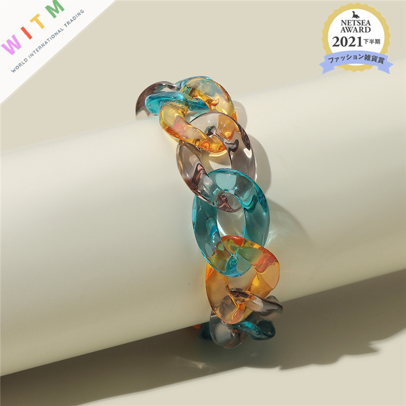 ブレスレットレディース シルバー金具透明チェーンブレスレット女性用