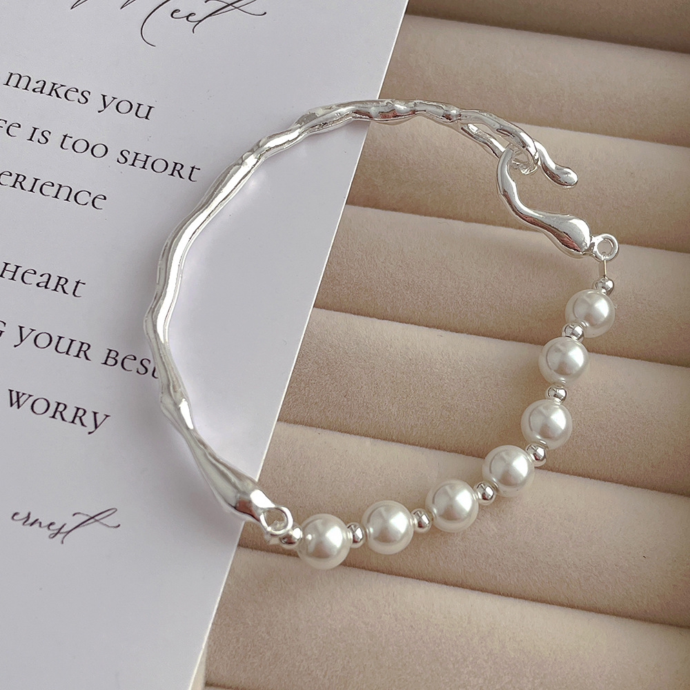 ブレスレットレディース パール ブレスレット レディース シルバー 上品 腕輪