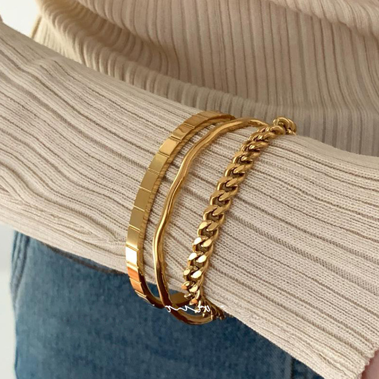 ブレスレットレディース 不規則波型バングル 開口型調節可能腕輪