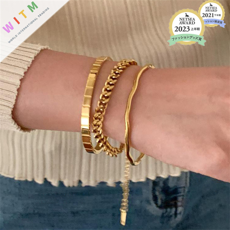 ブレスレットレディース 不規則波型バングル 開口型調節可能腕輪