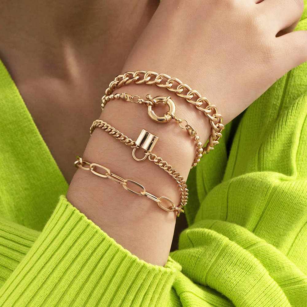 ブレスレットレディース ゴールド 重ね付け ブレスレット 5点セット 韓国風