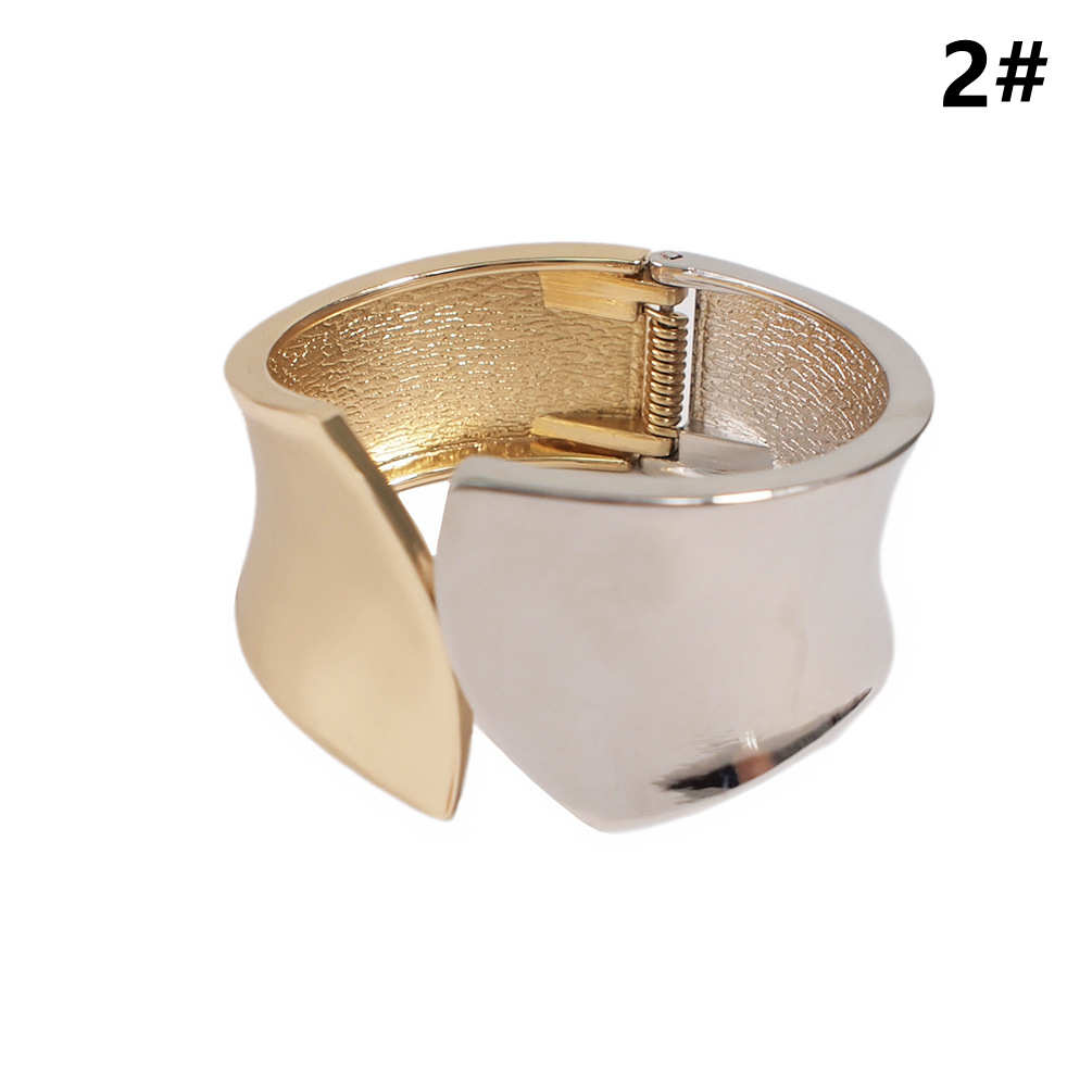 ブレスレットレディース ゴールド不規則幅広ブレスレット女性用上品