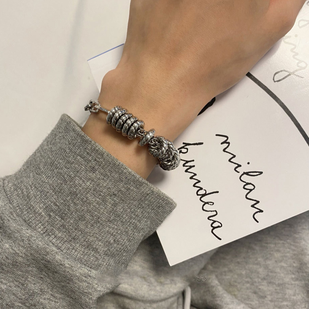 ブレスレットレディース シルバー チェーン ブレスレット ハート モチーフ 重ね付け