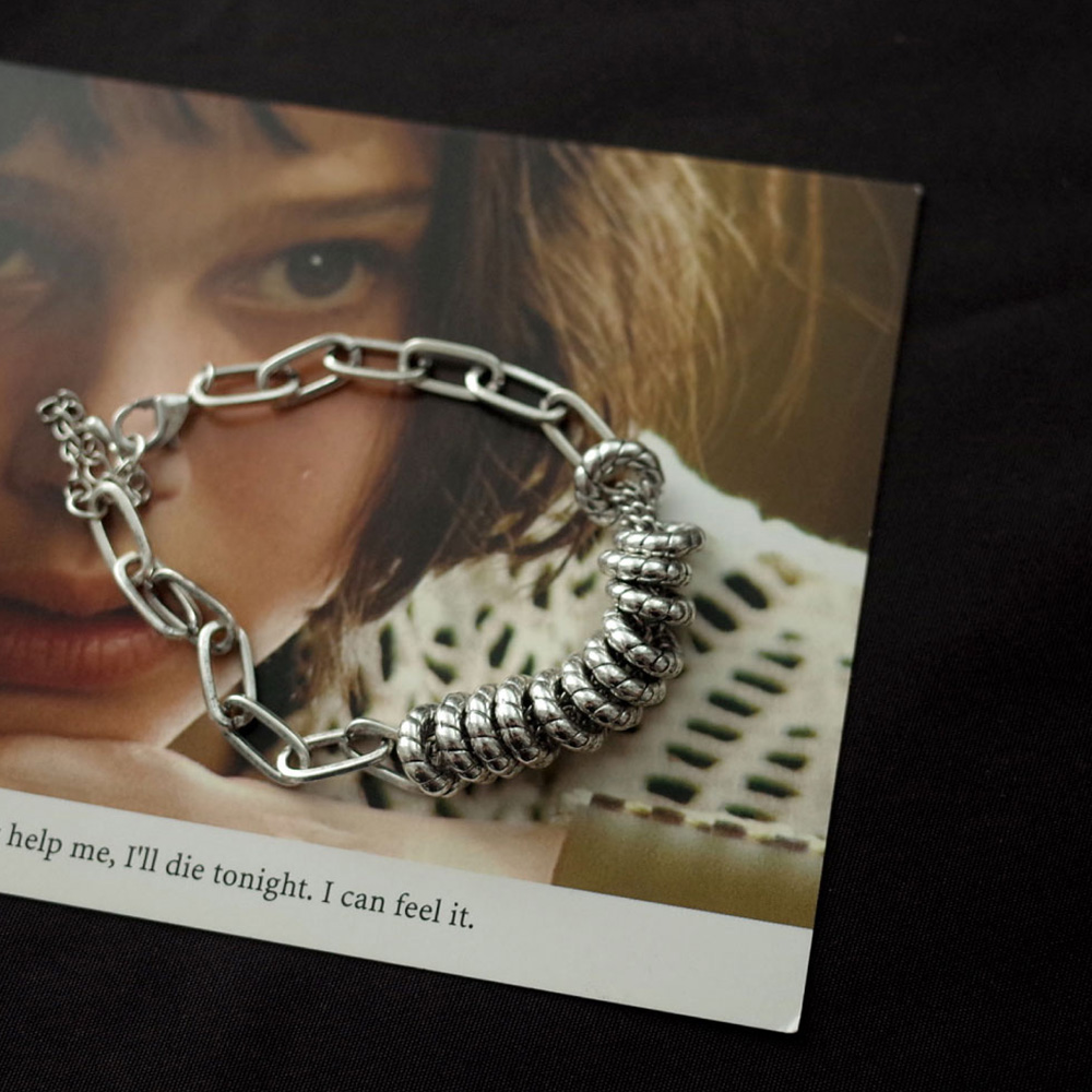 ブレスレットレディース シルバー チェーン ブレスレット ハート モチーフ 重ね付け