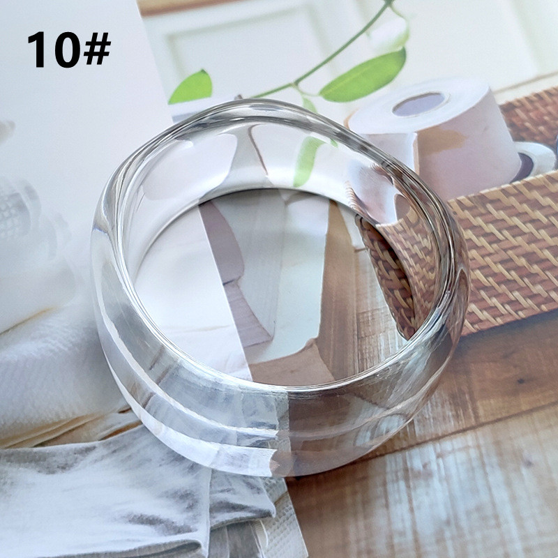 ブレスレットレディース アクリル製不規則円形バングル 軽量厚手レディース腕飾り