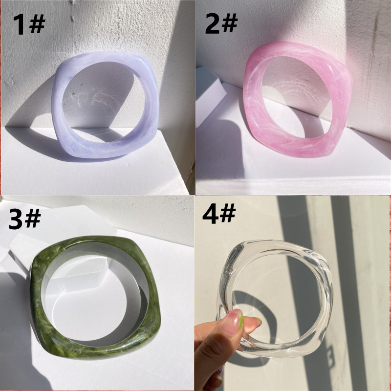 ブレスレットレディース 大理石柄アクリルバングル レディース腕飾り