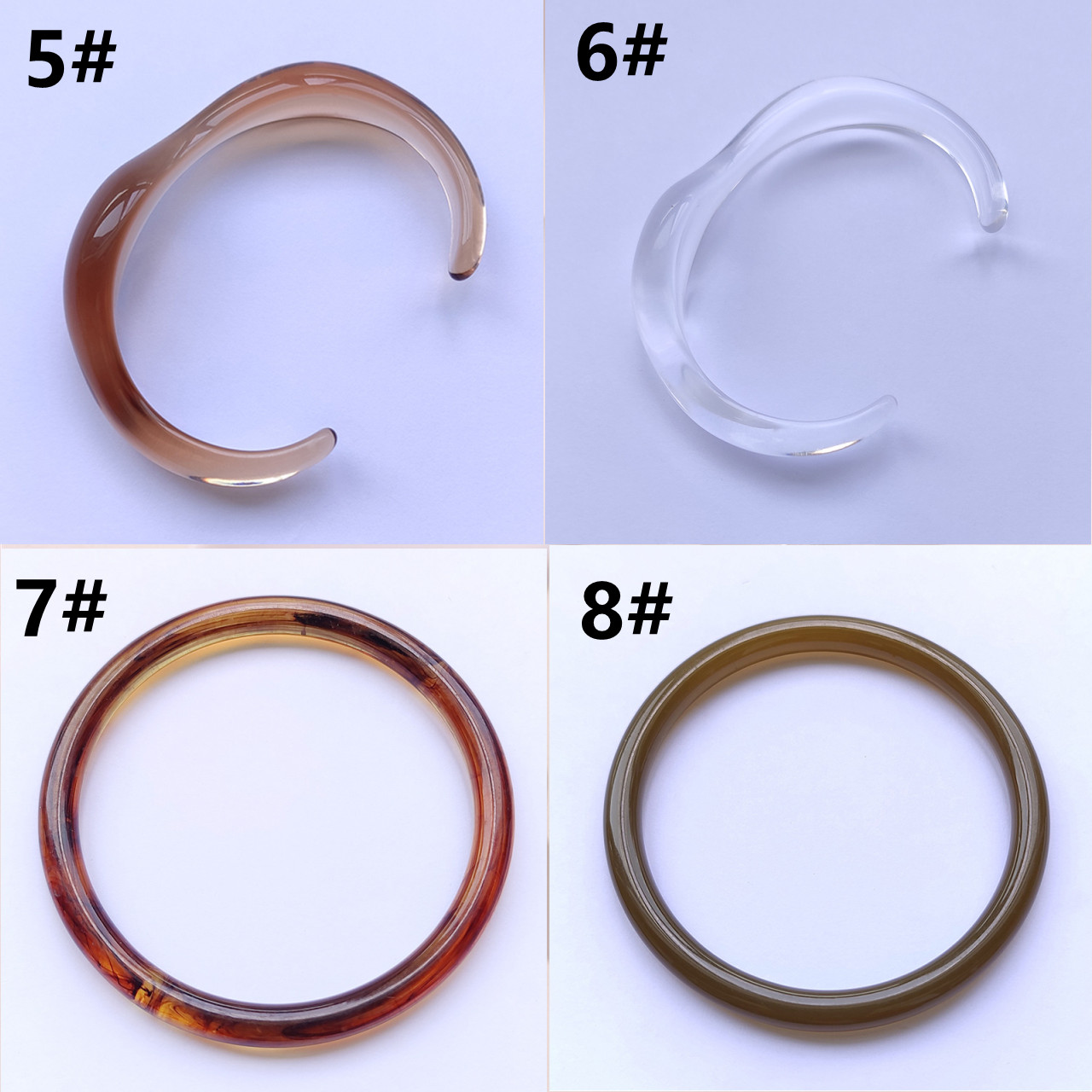 ブレスレットレディース アクリル樹脂バングル 円形幅広 女性用腕飾り