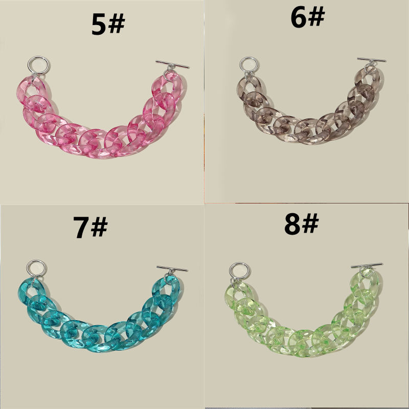 ブレスレットレディース シルバー金具透明チェーンブレスレット女性用