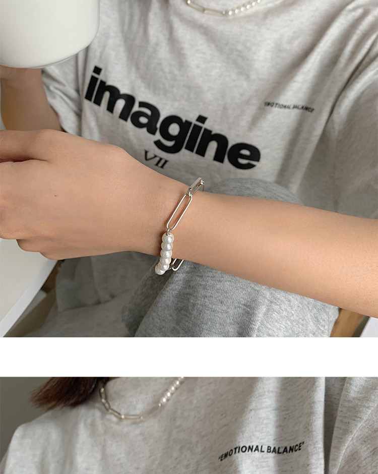 ブレスレットレディース シルバーパールブレスレット大人可愛いレディース