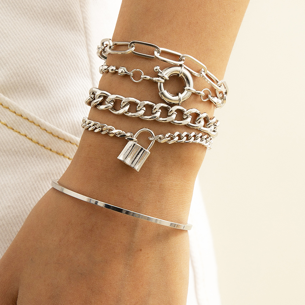 ブレスレットレディース ゴールド 重ね付け ブレスレット 5点セット 韓国風