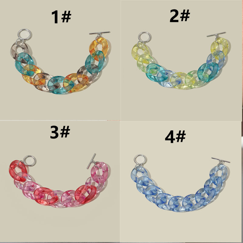 ブレスレットレディース シルバー金具透明チェーンブレスレット女性用