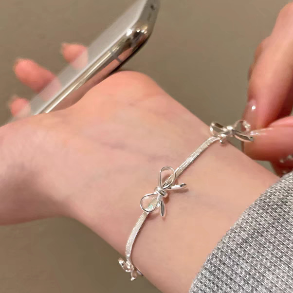 ブレスレットレディース 優美リボンチェーンブレスレット