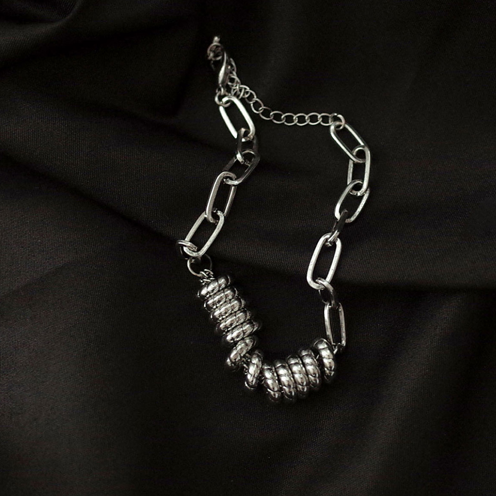 ブレスレットレディース シルバー チェーン ブレスレット ハート モチーフ 重ね付け