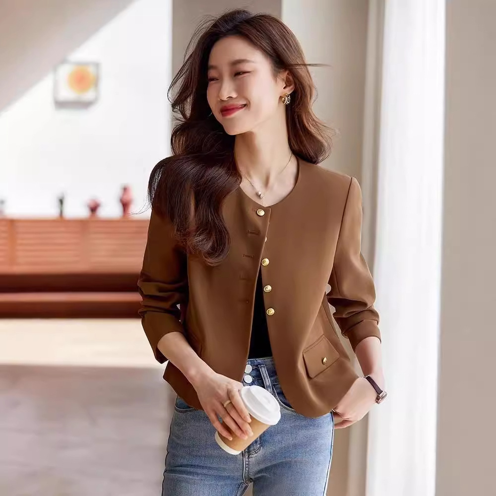 レディースカジュアルファッション 金ボタンジャケット&インナーセット