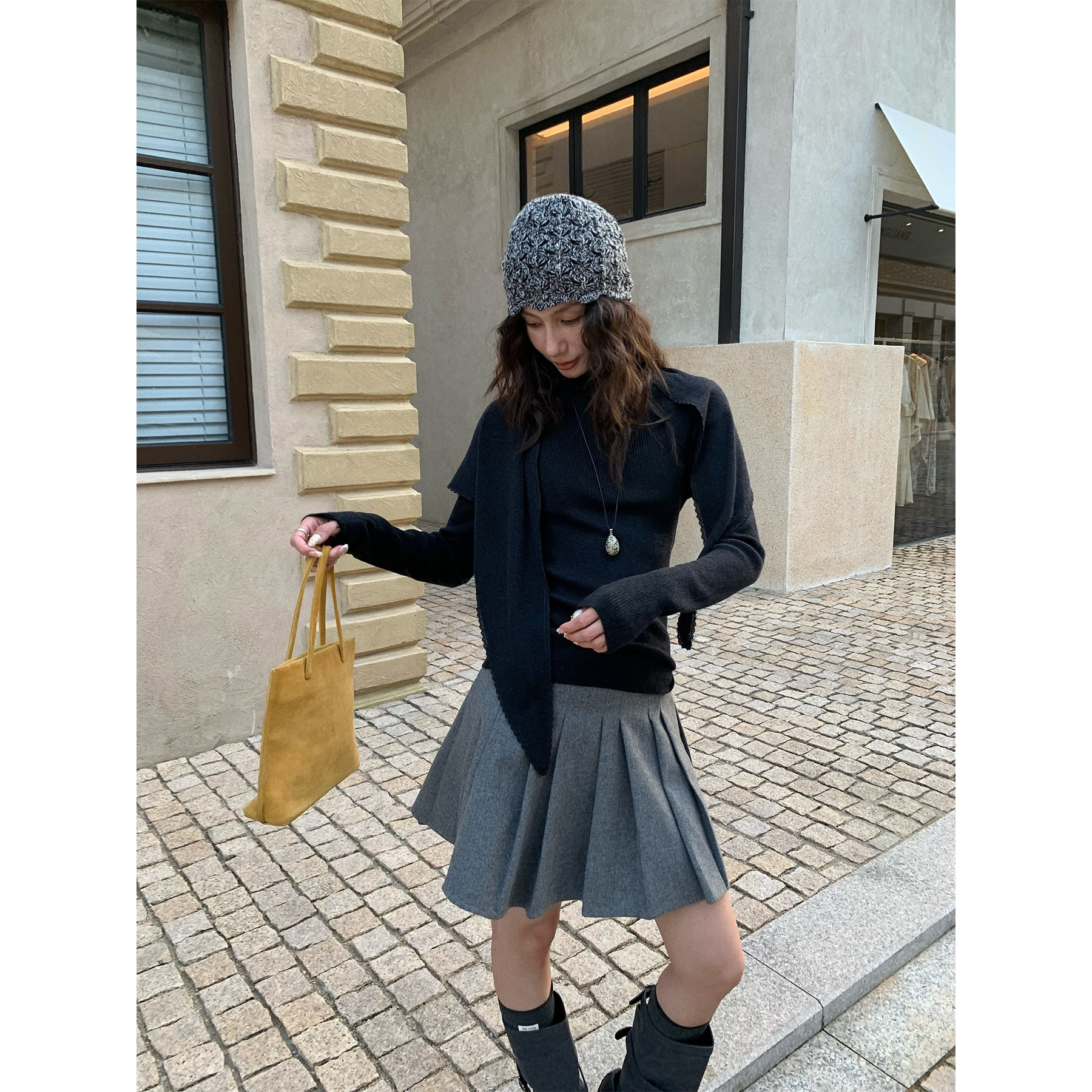 レディースカジュアルファッション リブ編みタートルネックニットトップス