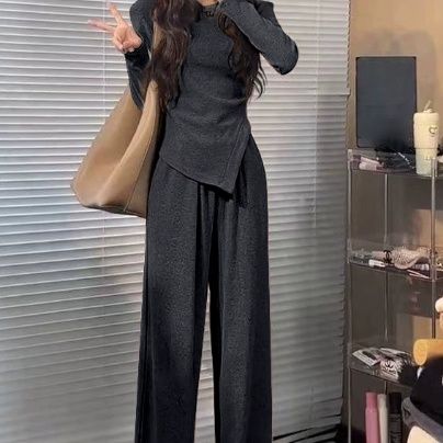 【レディースカジュアルファッション】上品モード×美シルエット｜着映え力抜群のロングスリムセットアップ