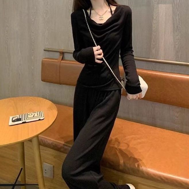 【レディースカジュアルファッション】しなやかドレープ×大人シルエット｜抜け感を纏うロングスリーブワンピース