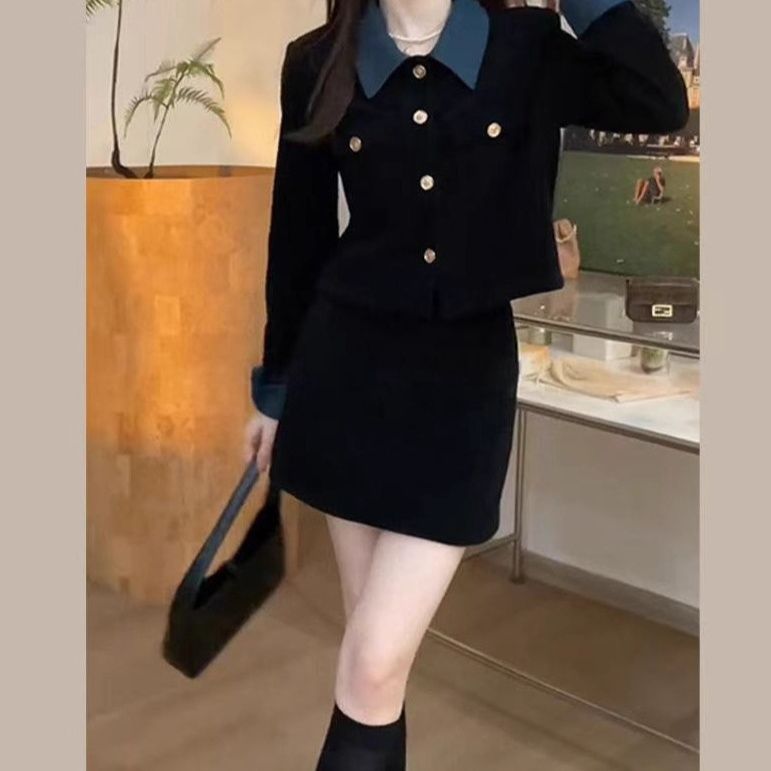 【レディースカジュアルファッション】ツイード調×襟デザイン｜上品も可愛いも叶う大人セットアップ