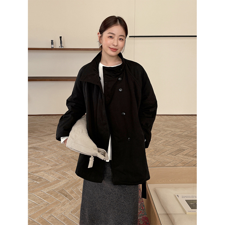 レディースカジュアルファッション ゆったりシルエット中綿入りキルティングジャケット