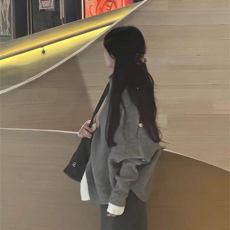 レディースカジュアルファッション ゆったりオーバーサイズ長袖スウェットトップス