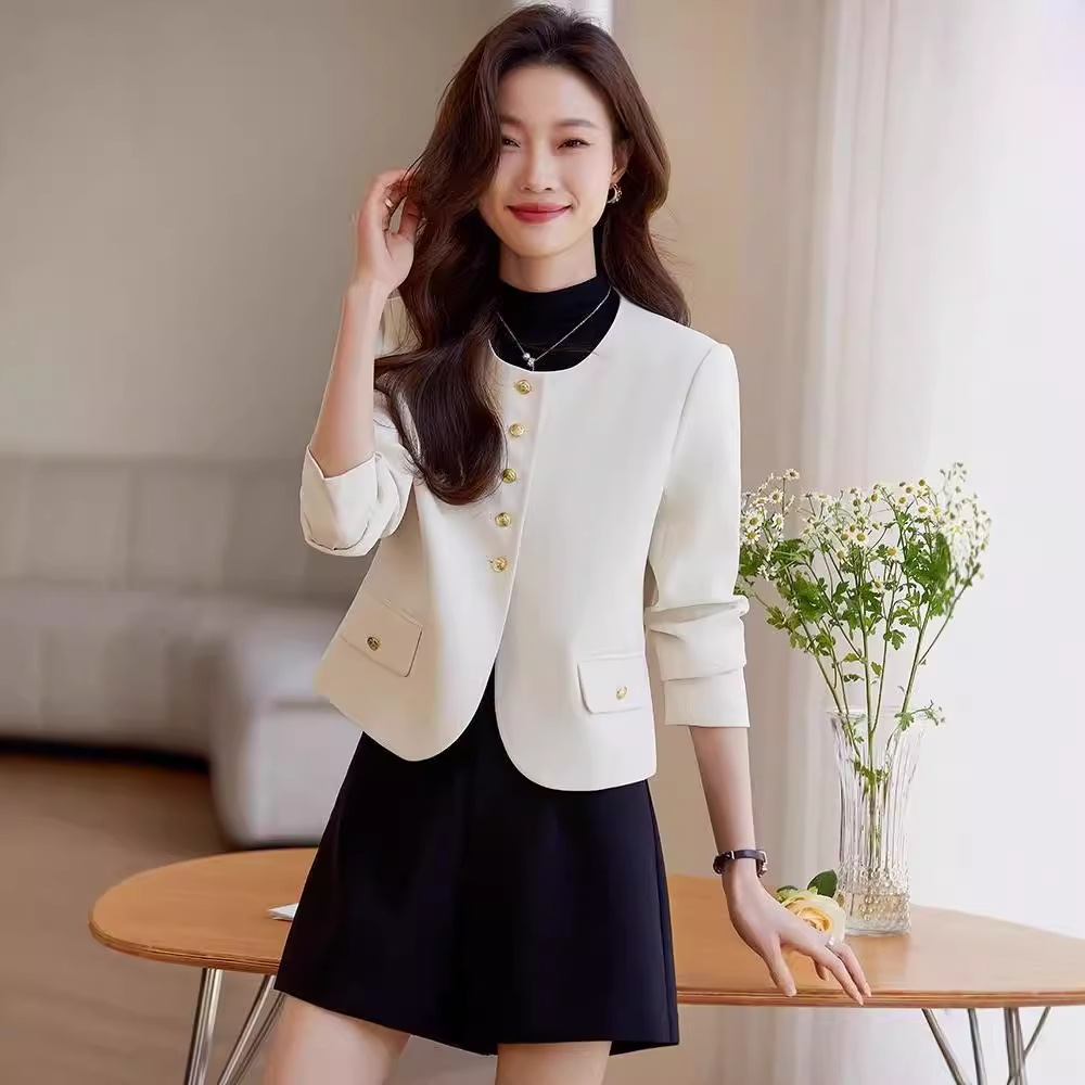 レディースカジュアルファッション 金ボタンジャケット&インナーセット