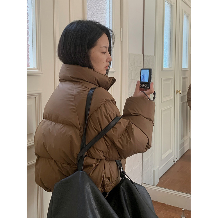 レディースカジュアルファッション ボリュームシルエット中綿ショート丈ダウンジャケット