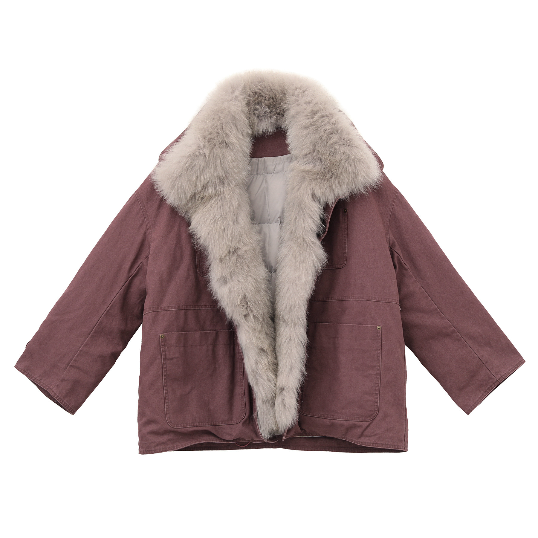 【レディースカジュアルファッション】高級リアルファー×中綿ロングシルエット｜大人の品格を纏うふんわりあったかミリタリーブルゾン