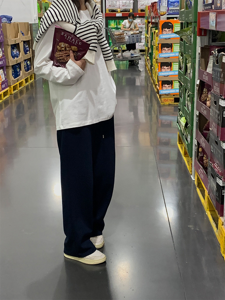 レディースカジュアルファッション ゆったりシルエット長袖クルーネックカットソー