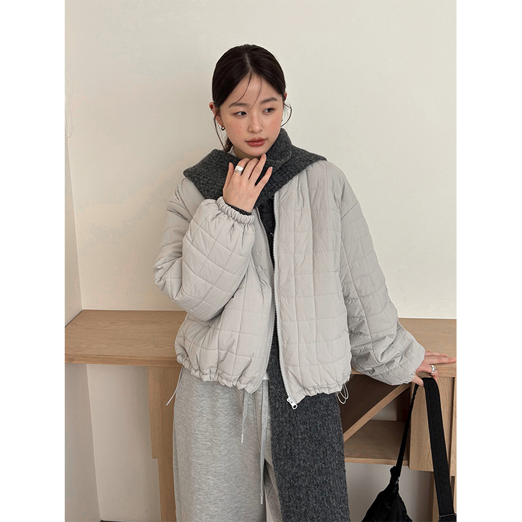 レディースカジュアルファッション キルティングショート丈中綿ジャケット