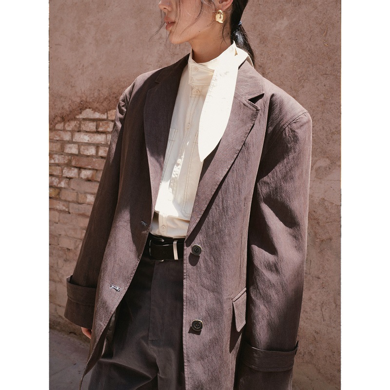 レディースカジュアルファッション テーラードロングジャケット大人きれいめ羽織り