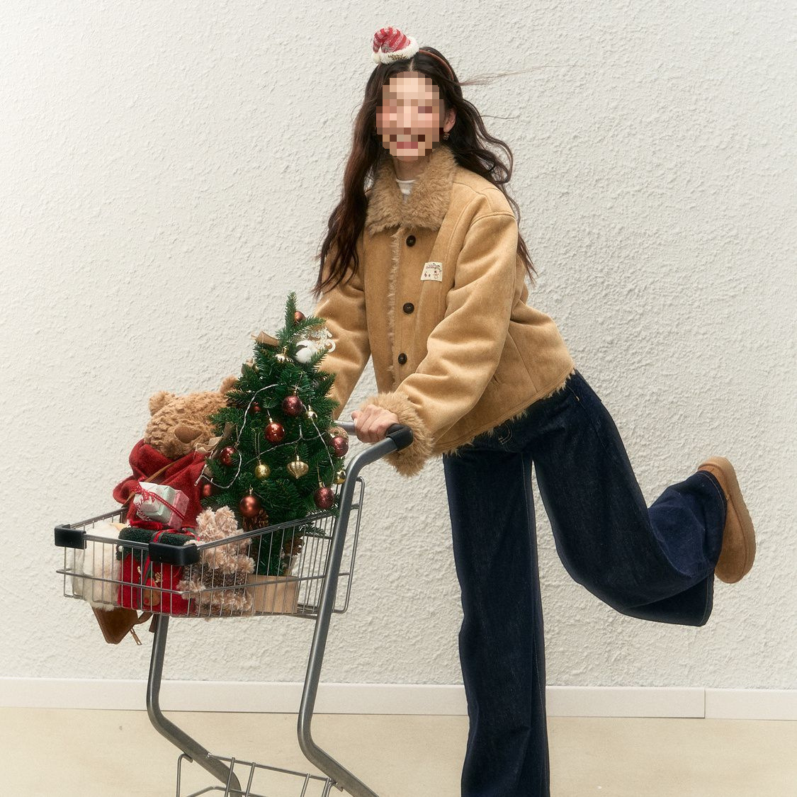 レディースカジュアルファッション もこもこファー切替ボアショートジャケット