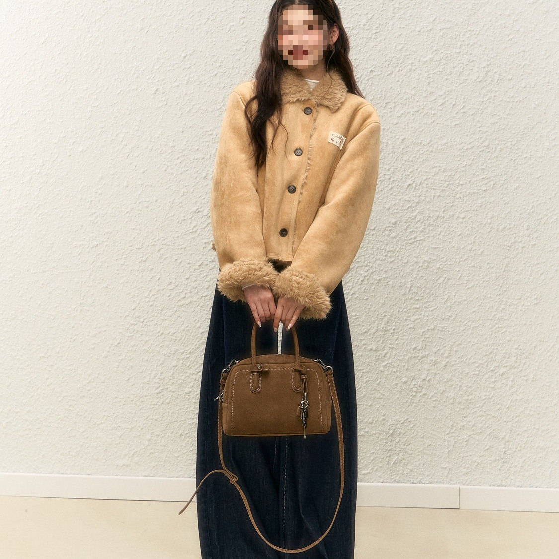 レディースカジュアルファッション もこもこファー切替ボアショートジャケット